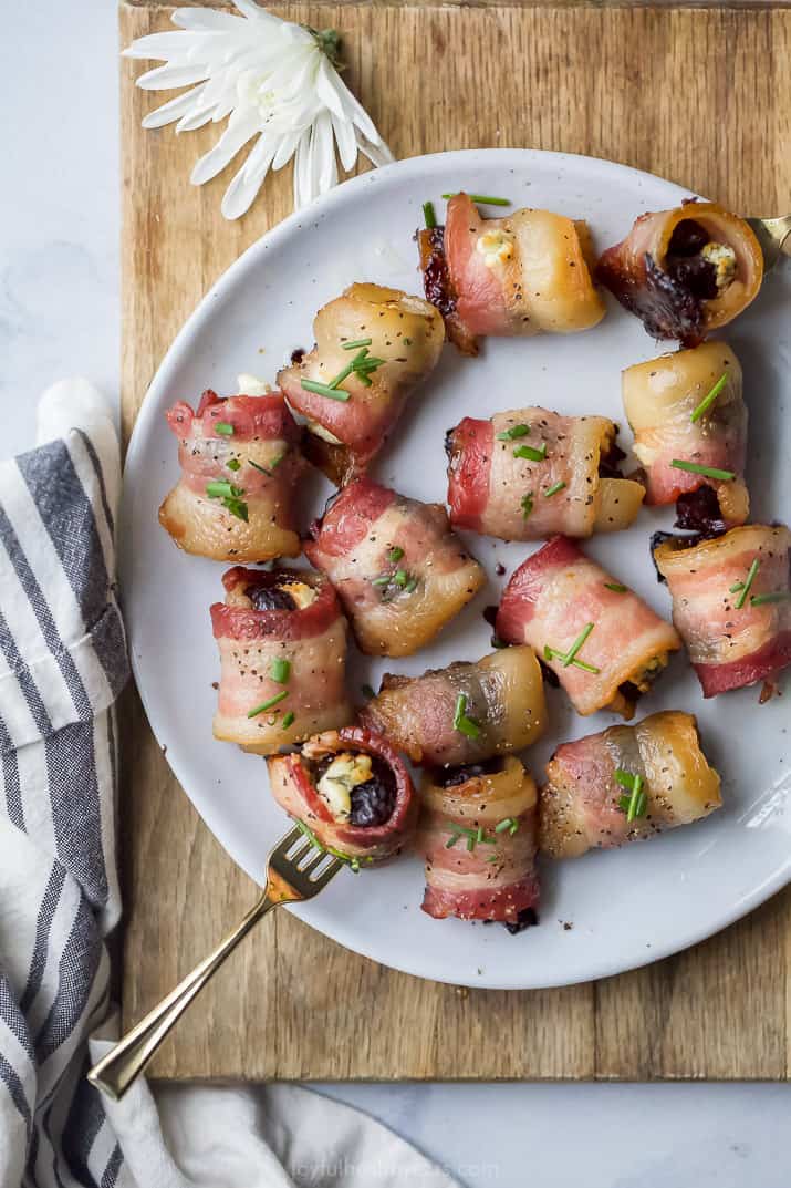Bacon Wrapped Figs with Herb Goat Cheese | Easy Appetizer Idea
