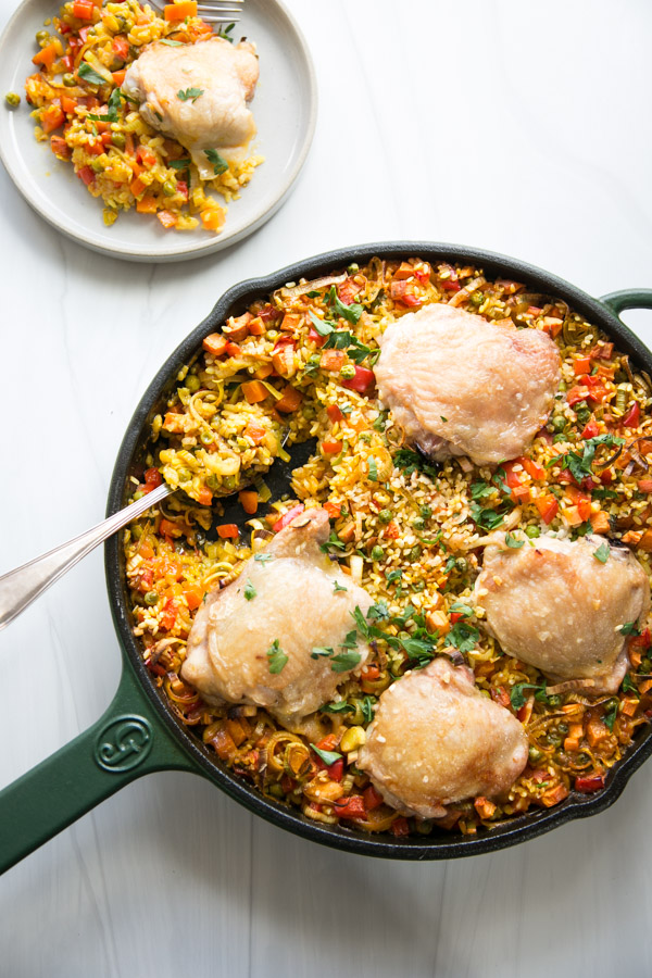 Oven Baked Chicken Paella Recipe (Easy, Spanish, Gluten-Free)