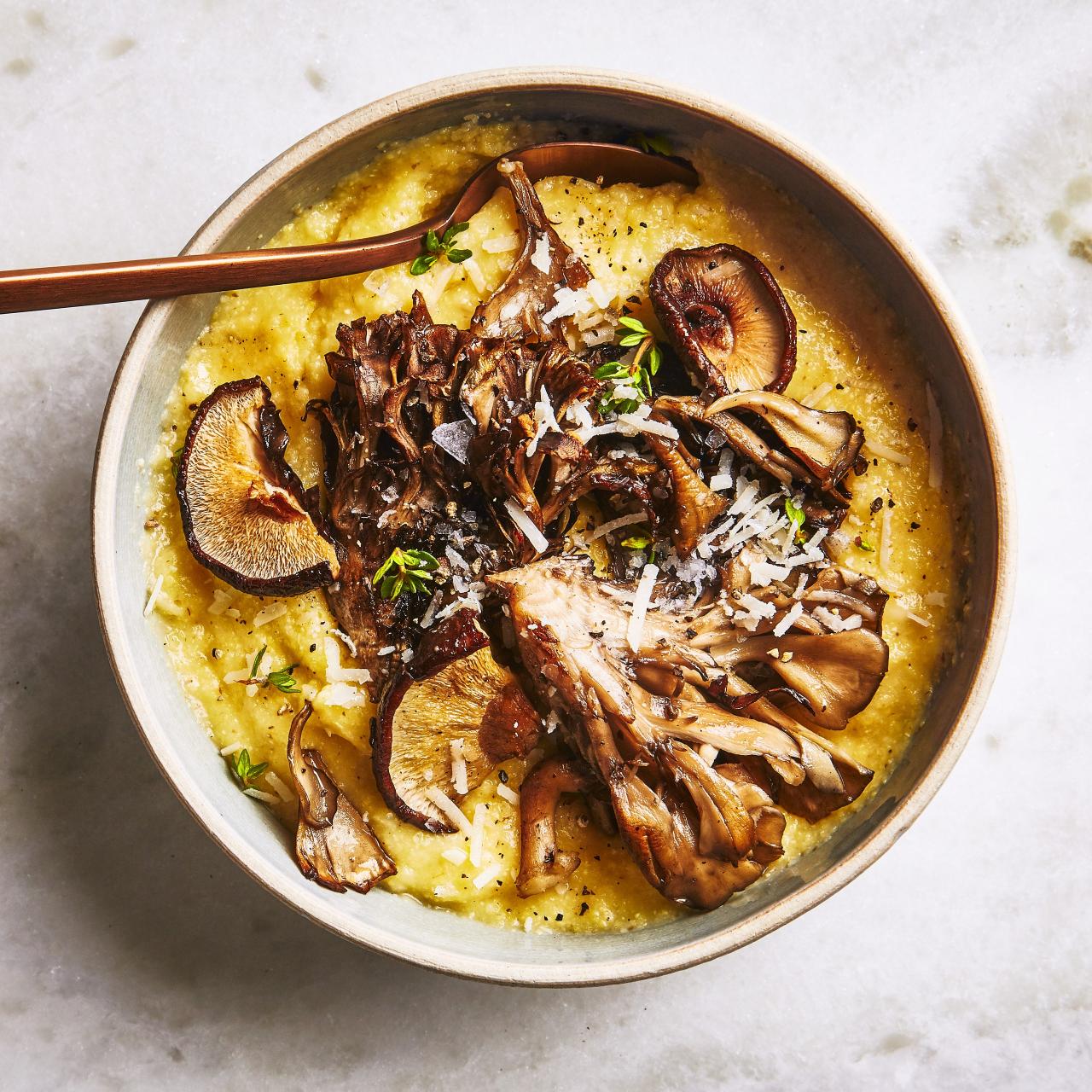 Polenta With Roasted Mushrooms and Thyme